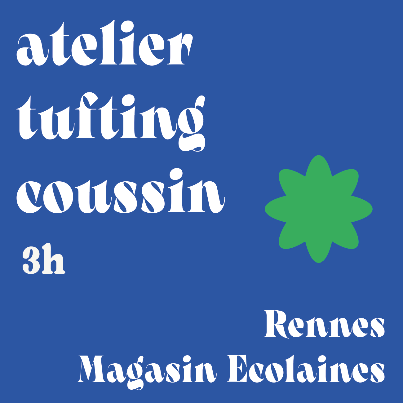 Atelier création d'un coussin en tufting - Ecolaines